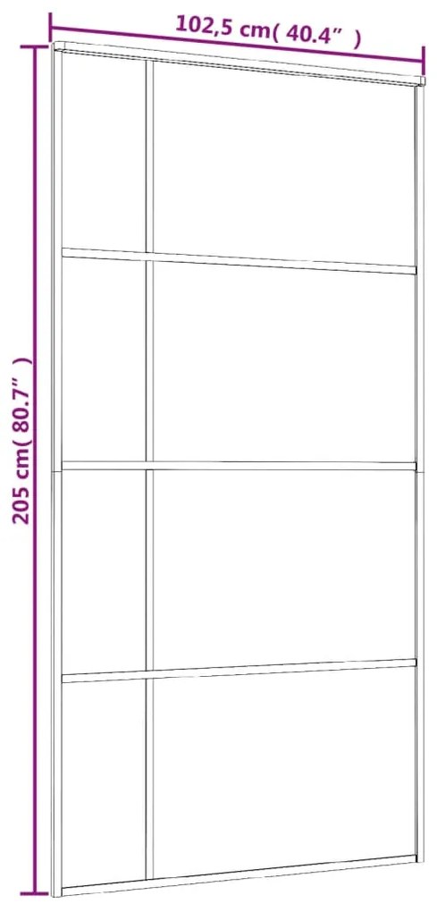 Porta deslizante vidro ESG fosco e alumínio 102,5x205 cm branco