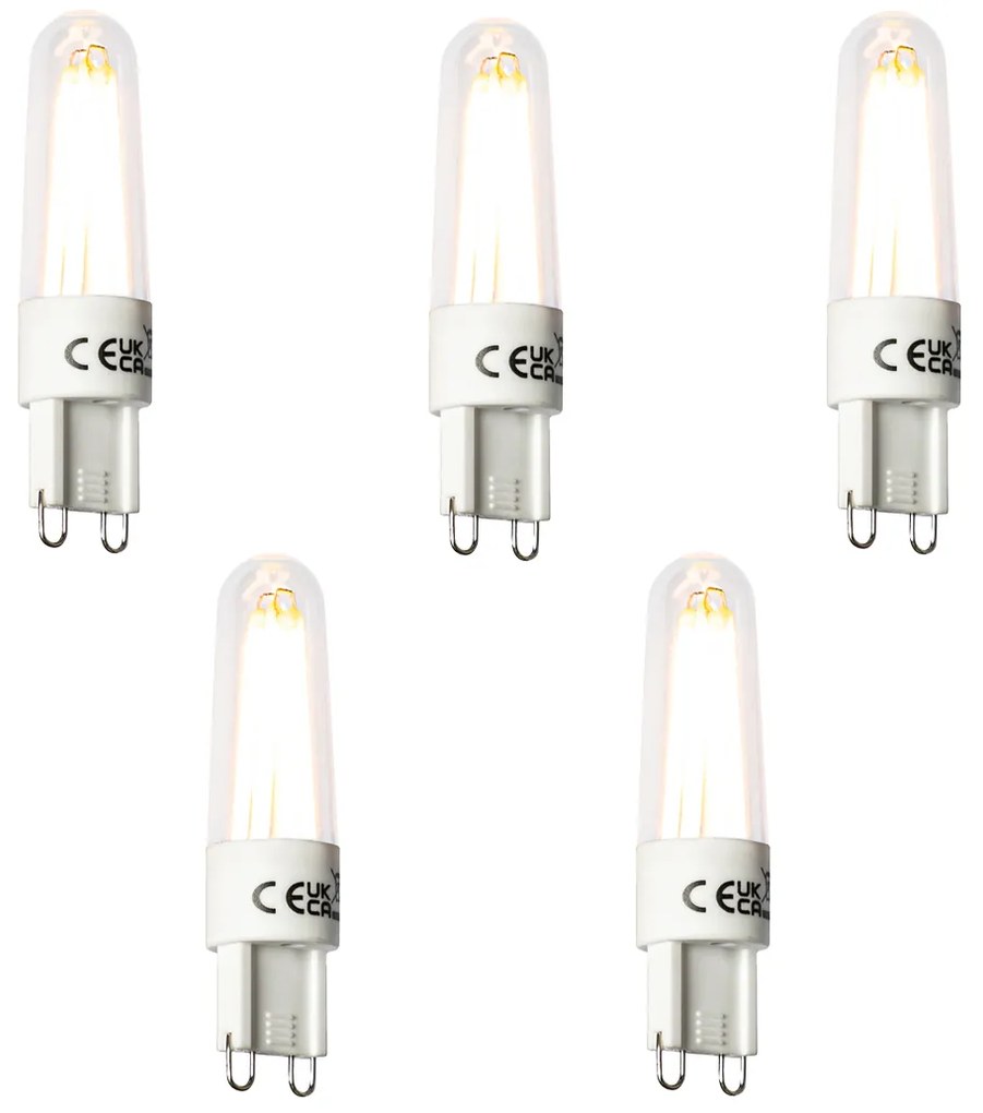 Conjunto de 5 Lâmpadas de Filamento LED G9 2.5W 240lm 2300K