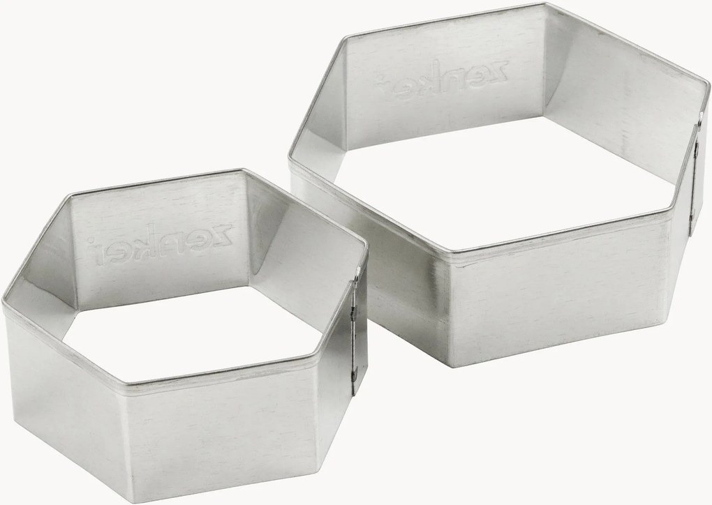 Cortadores de bolachas hexagonais em metal Soccer Baking, conjunto de 2