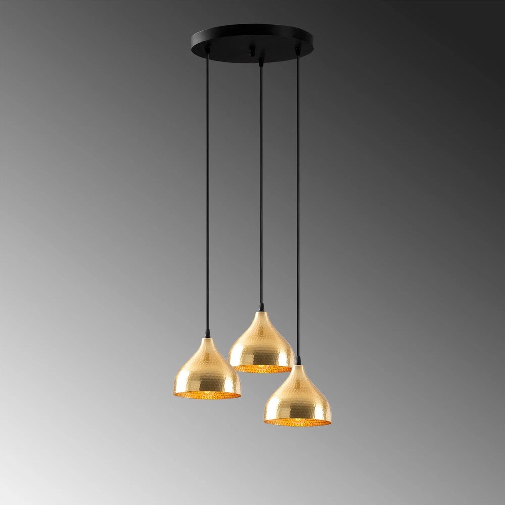 Candeeiro de Teto Tattoo – Ouro – 42 x 42 cm