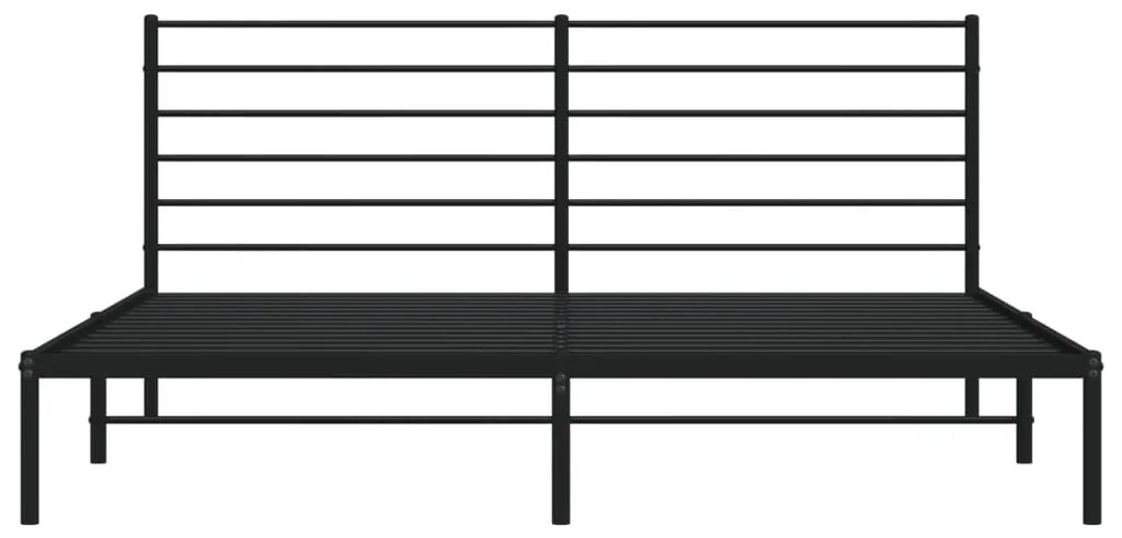 Estrutura de cama em metal com cabeceira 180x200 cm preto