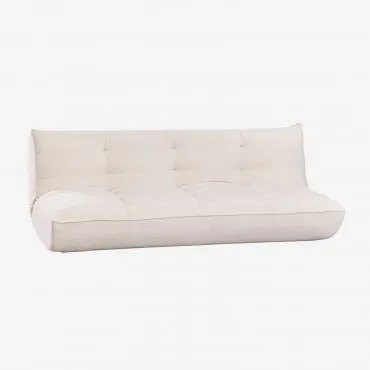 Sofá-cama De 3 Lugares Estofado Mati Tecido Branco Quebrado - Sklum