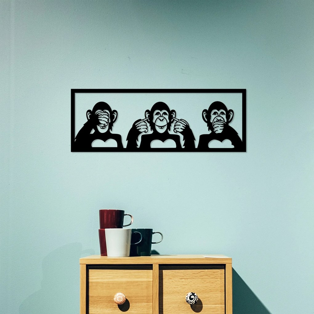Acessório Decorativo de Parede Metal-493 – Preto – 70 x 25 cm