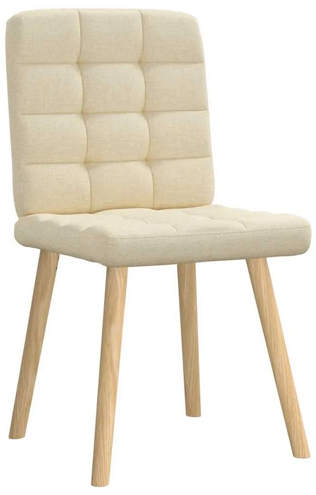 Cadeiras de jantar 2 pcs tecido cor creme