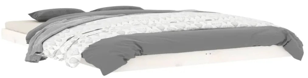 Estrutura de cama 140x200 cm madeira de pinho maciça branco
