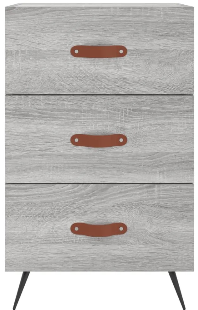 Mesa de cabeceira 40x40x66 cm derivados madeira cinzento sonoma