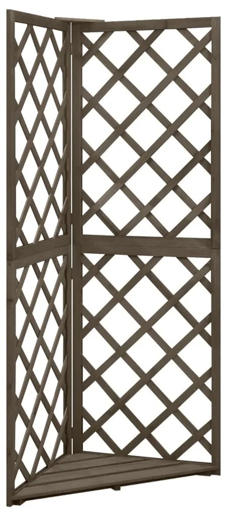 vidaXL Treliça de canto 50x50x145 cm madeira de abeto maciça cinzento