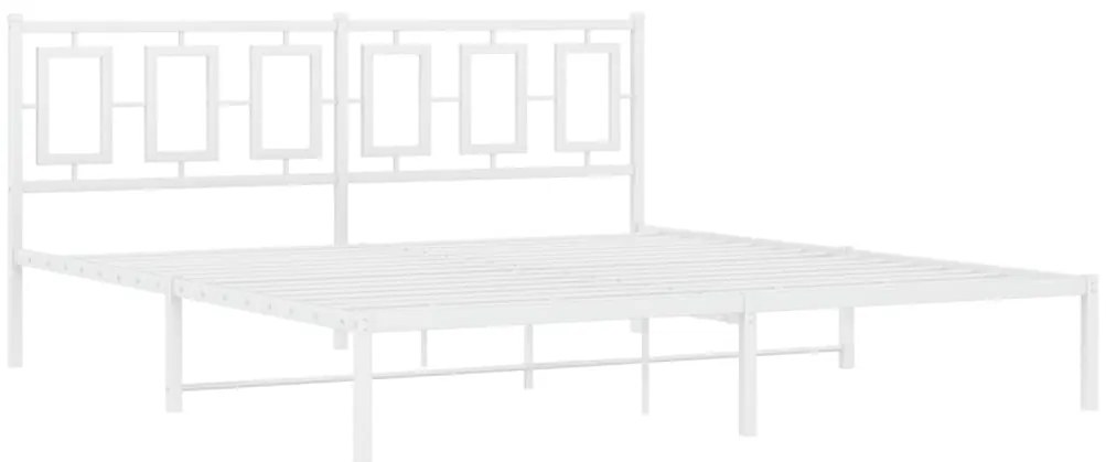 Estrutura de cama com cabeceira 180x200 cm metal branco