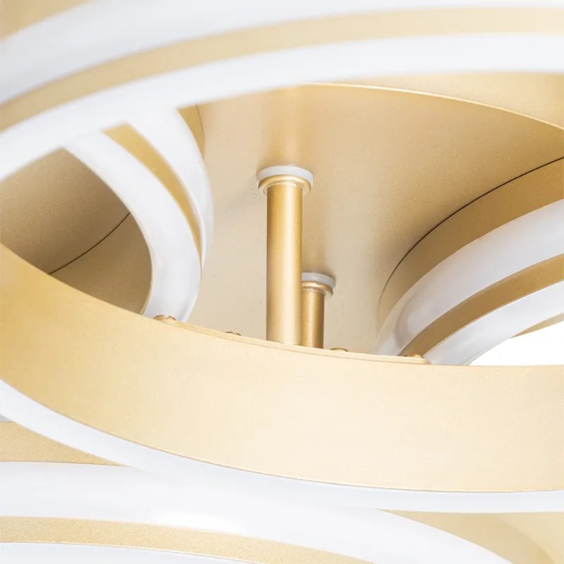 Candeeiro de teto latão com LED regulável em 3 níveis 4 luzes - Navara Design