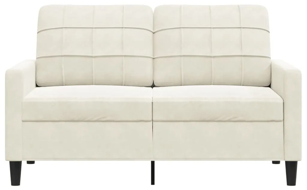 Sofá de 2 lugares veludo 120 cm cor creme