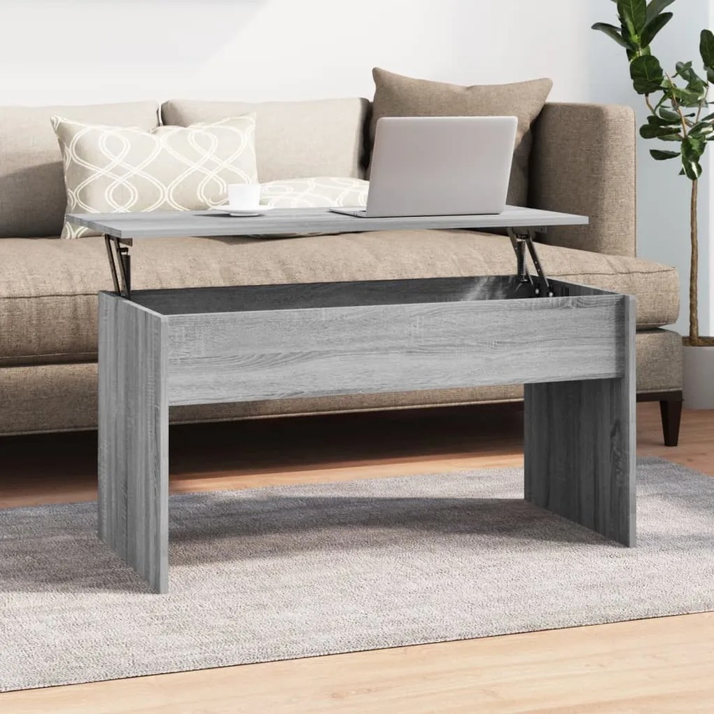 vidaXL Mesa de centro 102x50,5x52,5cm madeira processada sonoma cinza
