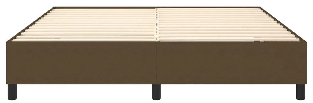 Estrutura de cama sem colchão 180x200 cm tecido castanho-escuro