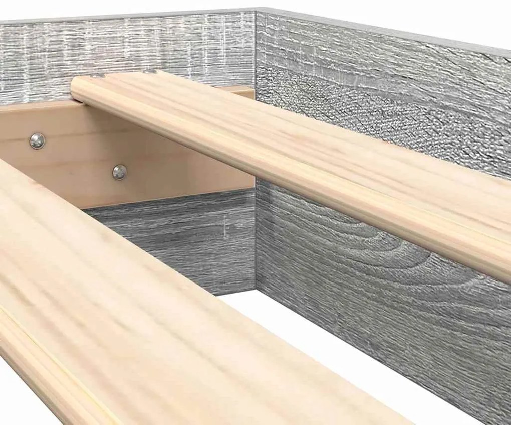 Cama Estante Cinza Sonoma 100 x 200 cm em Madeira Laminada