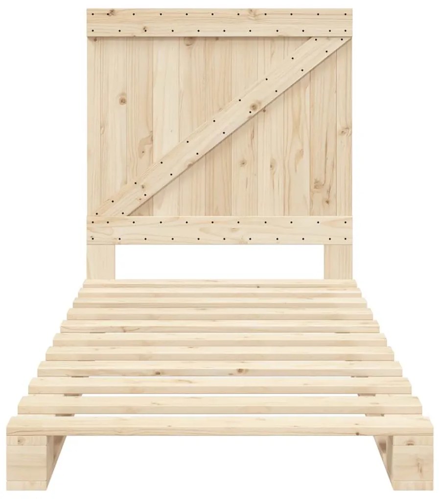 Estrutura de cama com cabeceira 90x200 cm pinho maciço