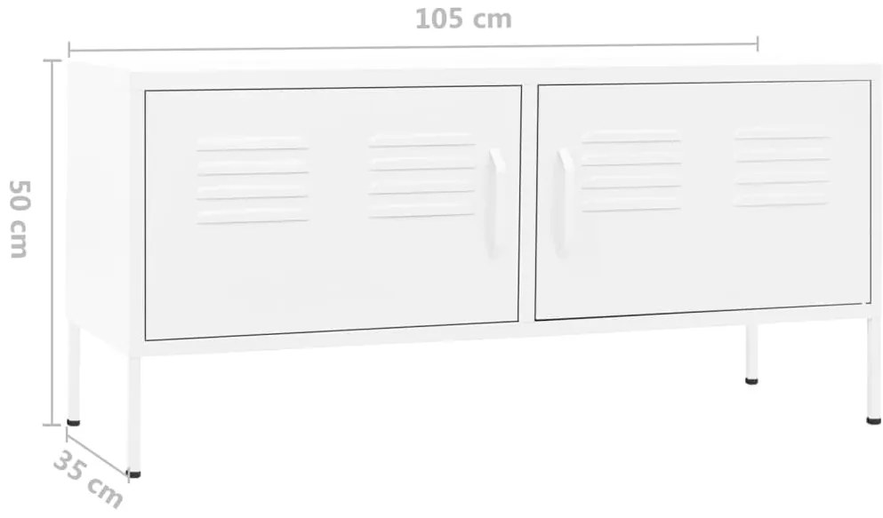 Móvel de TV aço 105x35x50 cm branco