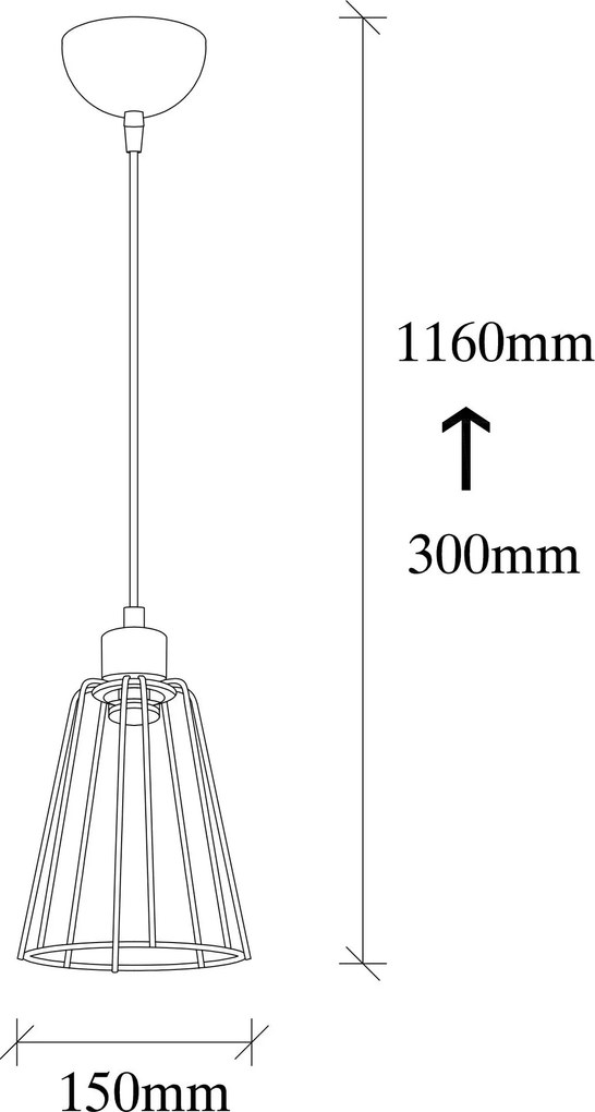 Candeeiro Tel – Preto – Diâmetro 15 cm, Altura 116 cm