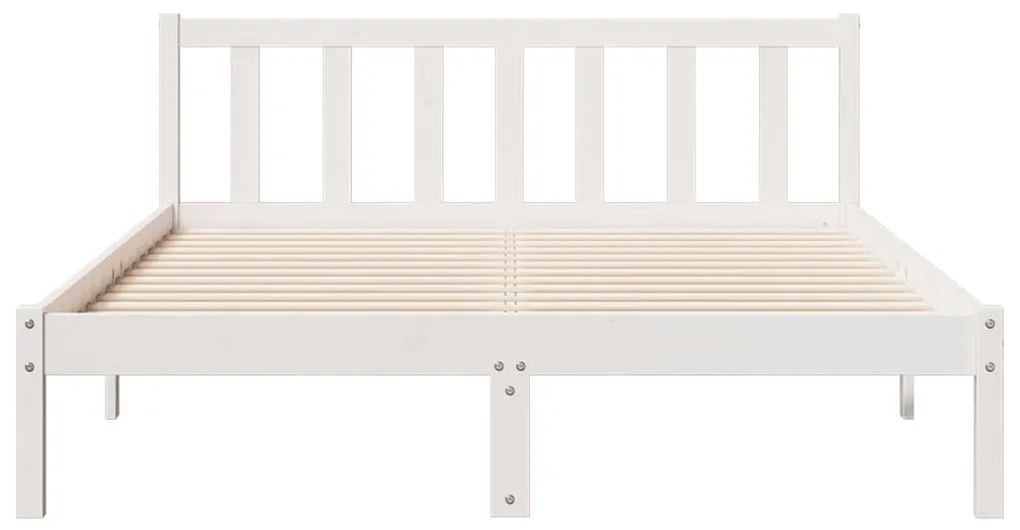 Cama extra longa sem colchão 140x210 cm pinho maciço branco