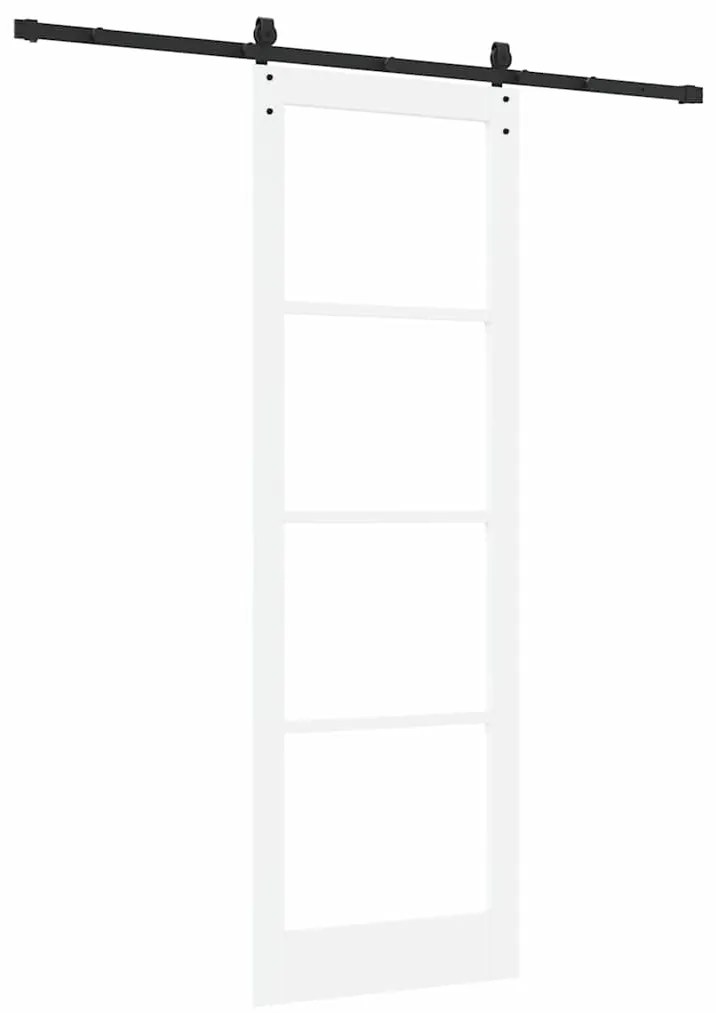 Porta Deslizante vidaXL com Conjunto de Ferragens Branca 78x232 cm Mad