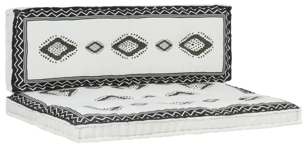 vidaXL Conjunto almofadão jardim para sofá de paletes 2 pcs estampado