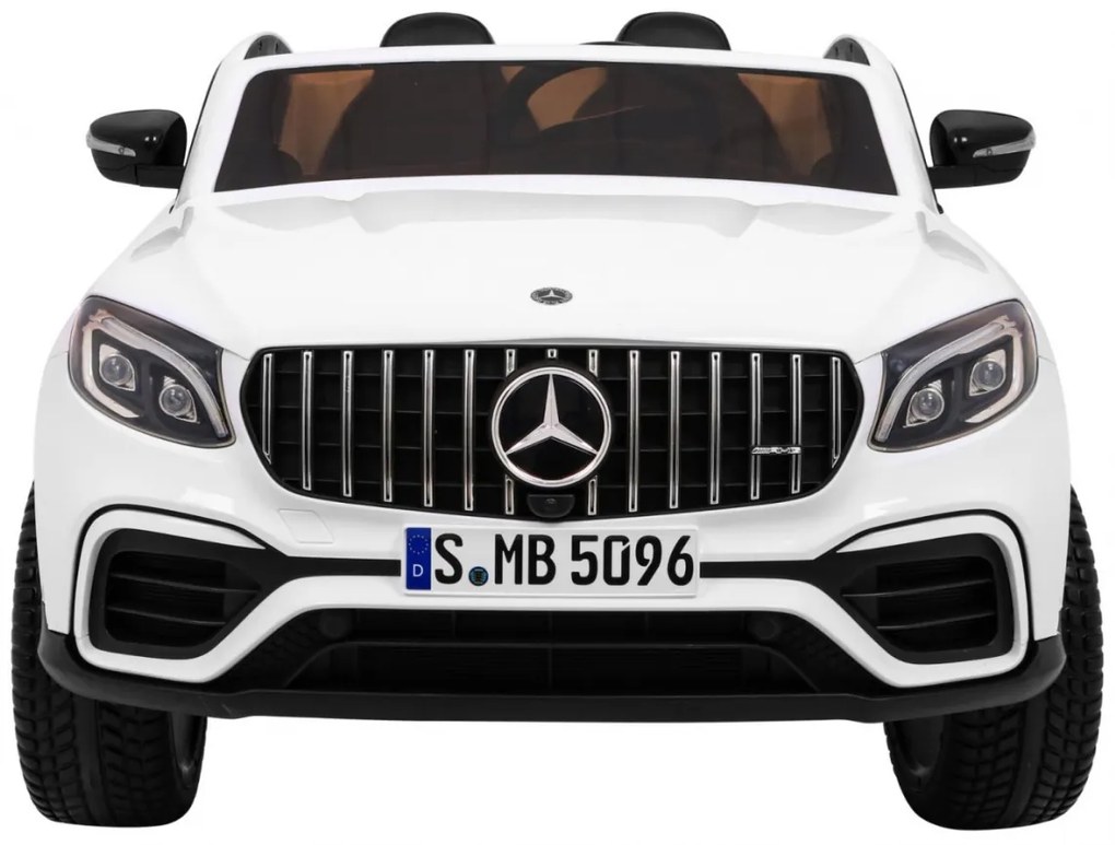 Carro elétrico para Crianças 2 Lugares Mercedes GLC 63S 2x12 V 4x4 Rodas Espuma EVA, assento couro ecológico Branco