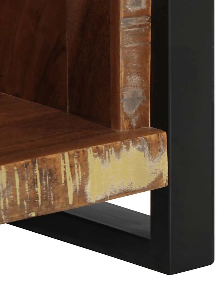 Mesa de cabeceira 40x30x80 cm madeira recuperada maciça
