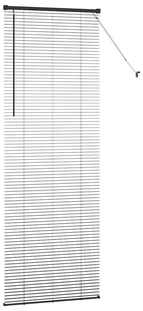 Persiana de Janela com cortinas Outros Manual Preto 80 x 130 cm Alumín