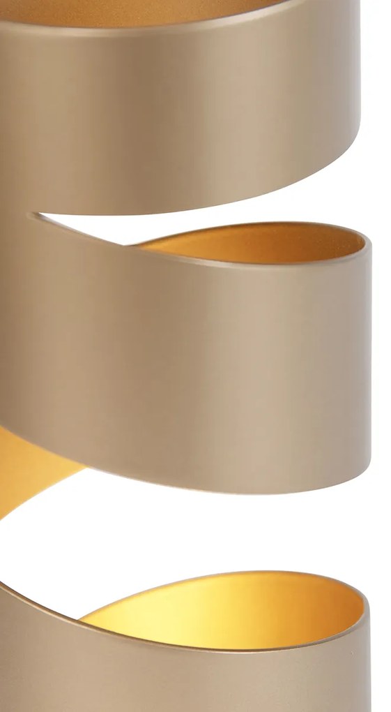 Moderne tafellamp taupe met goud - Stream Moderno