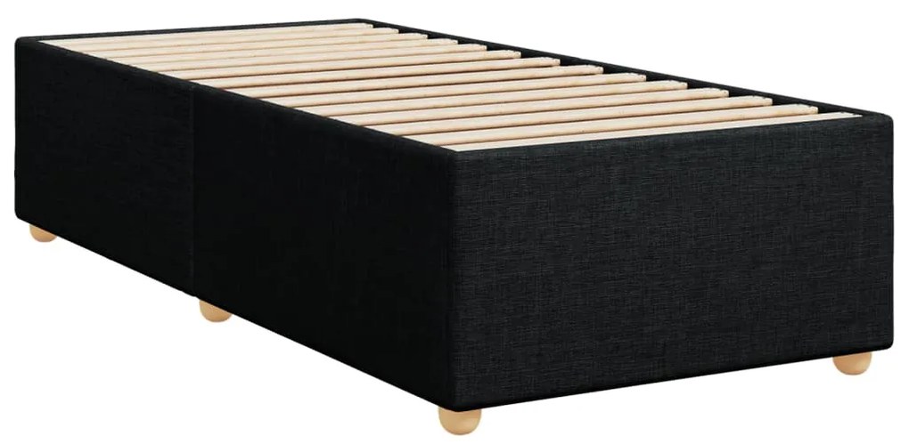 Cama box spring com colchão solteiro tecido preto