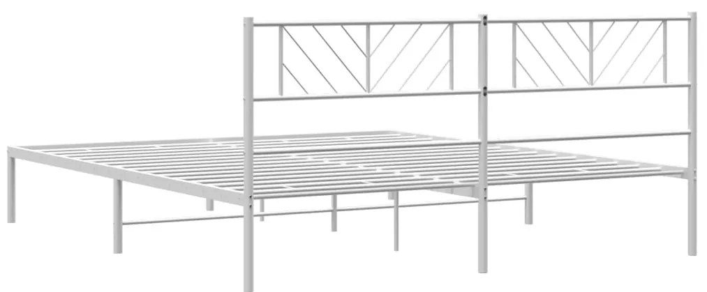 Estrutura de cama com cabeceira 200x200 cm metal branco