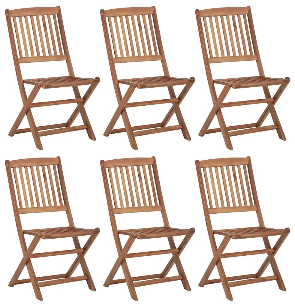 Cadeiras de jardim dobráveis 6 pcs madeira de acácia maciça