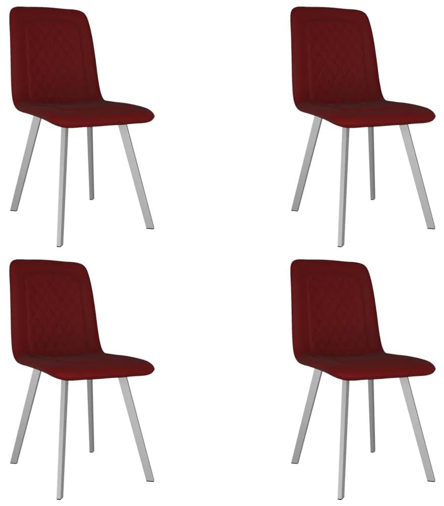 Cadeiras de jantar 4 pcs veludo vermelho