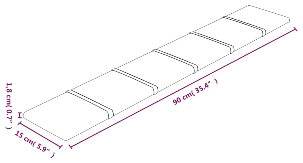 Painel de parede 12 pcs 90x15 cm veludo 1,62m² cor cinza-escuro