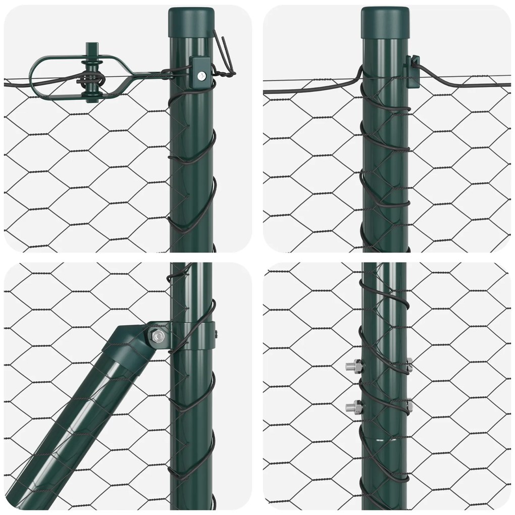 Cerca Hexagonal vidaXL Cinza 1x50 m Aço
