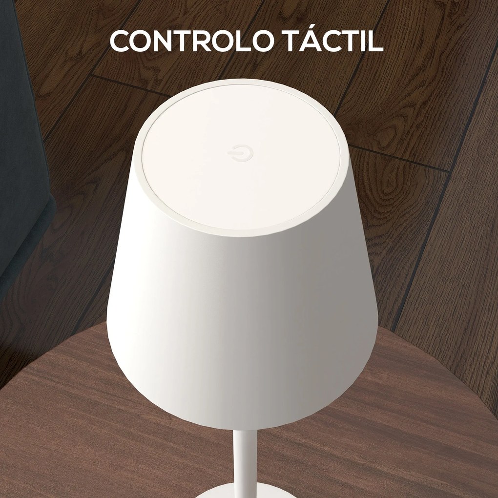 Candeeiro de Mesa com Luzes LED Candeeiro de Mesa Sem Fios Recarregáve