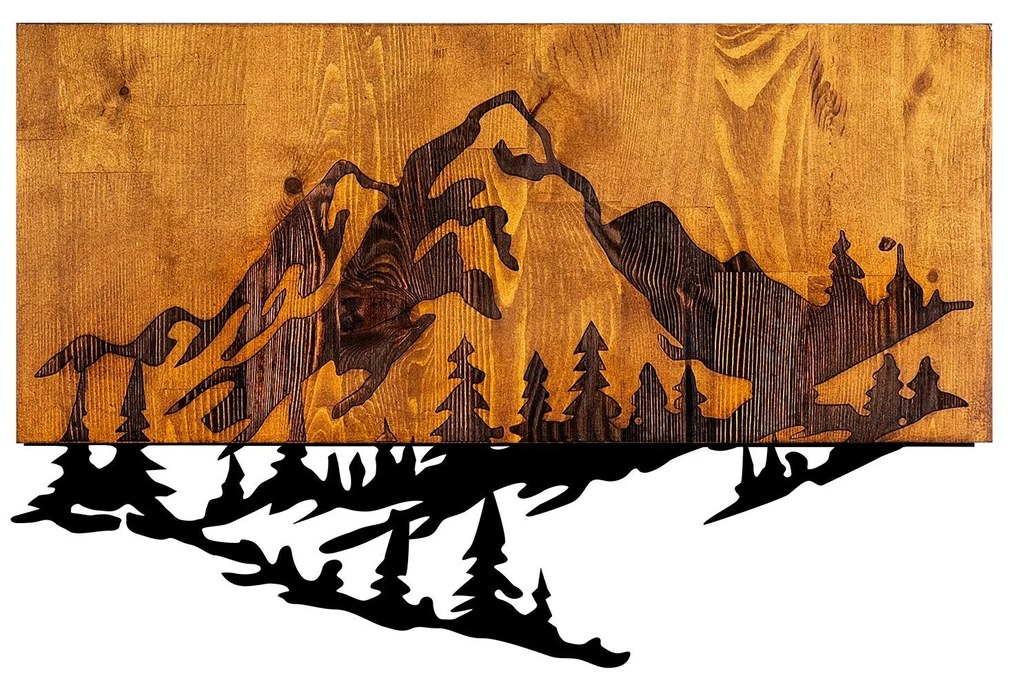 Acessório Decorativo de Parede Dag 2 – Nogueira e Preto – 38 x 58 cm