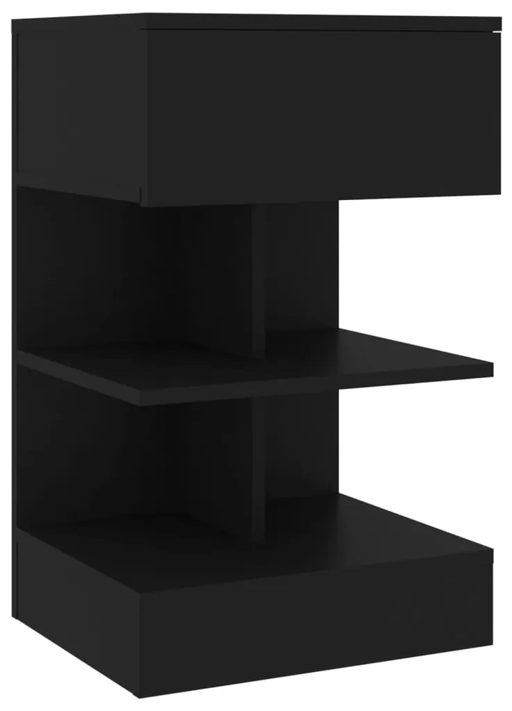 Mesas de cabeceira 2 pcs 40x35x65 cm preto