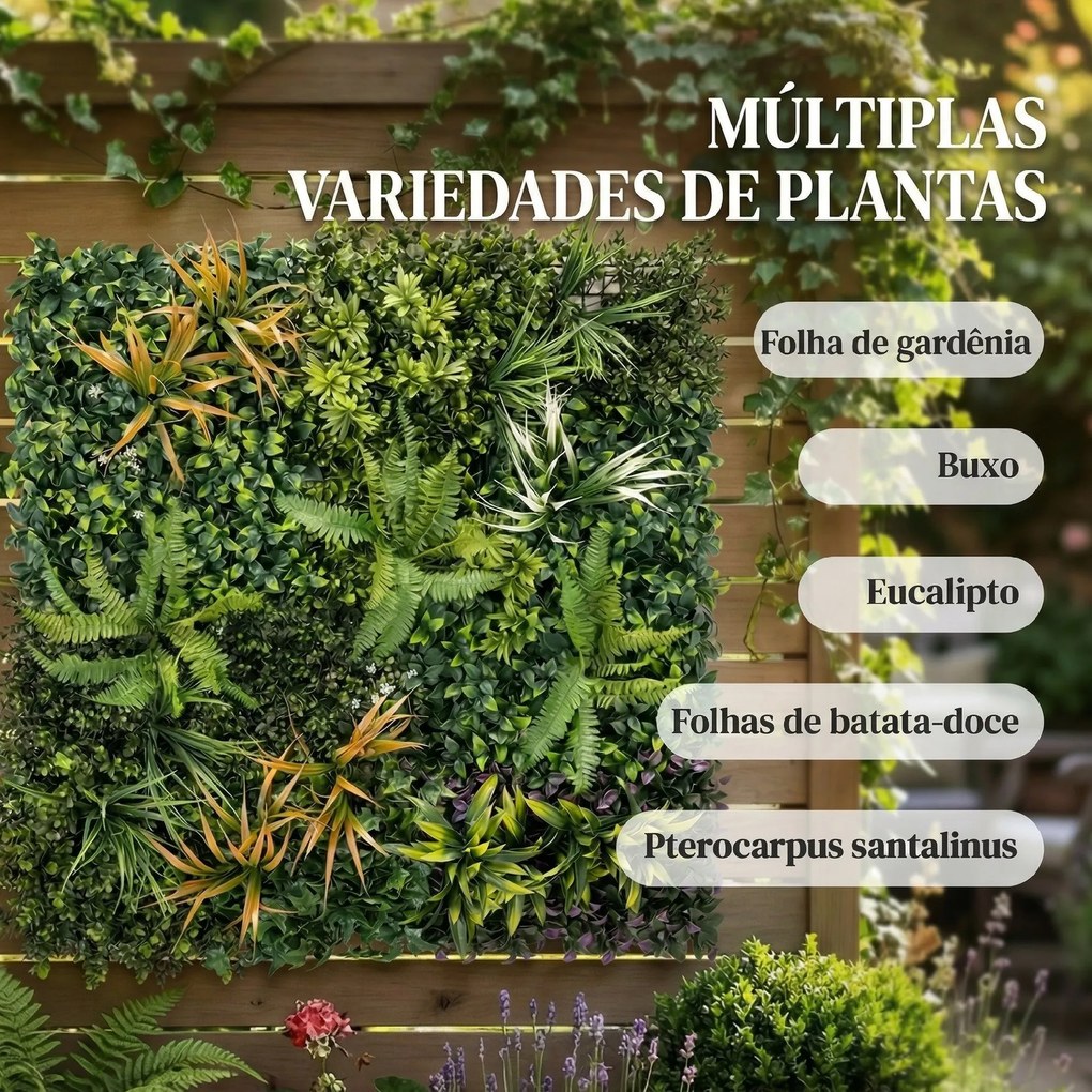 Sebe Artificial para Ocultação de Jardim em Rolo 1x1 m Vedação de Privacidade de Hera Artificial para Varanda Exterior