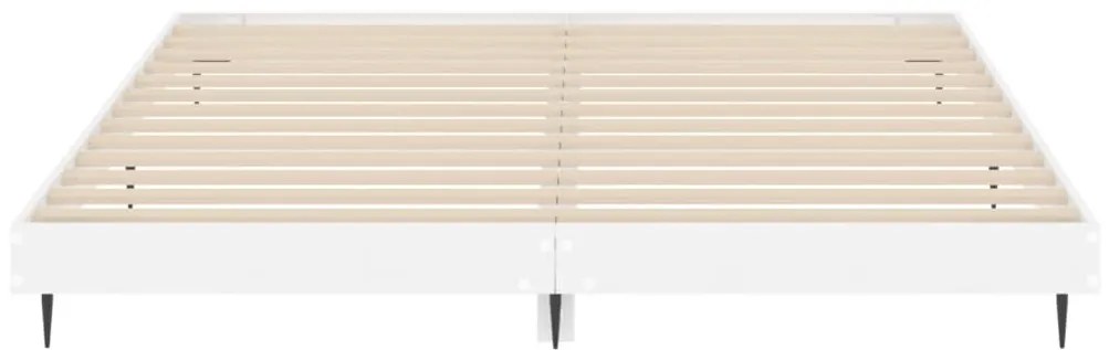 Estrutura de cama 160x200 cm derivados madeira branco brilhante