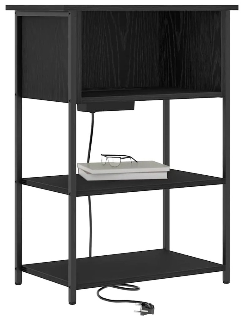 Armário de Cabeceira Carvalho preto 55 x 31 x 76 cm