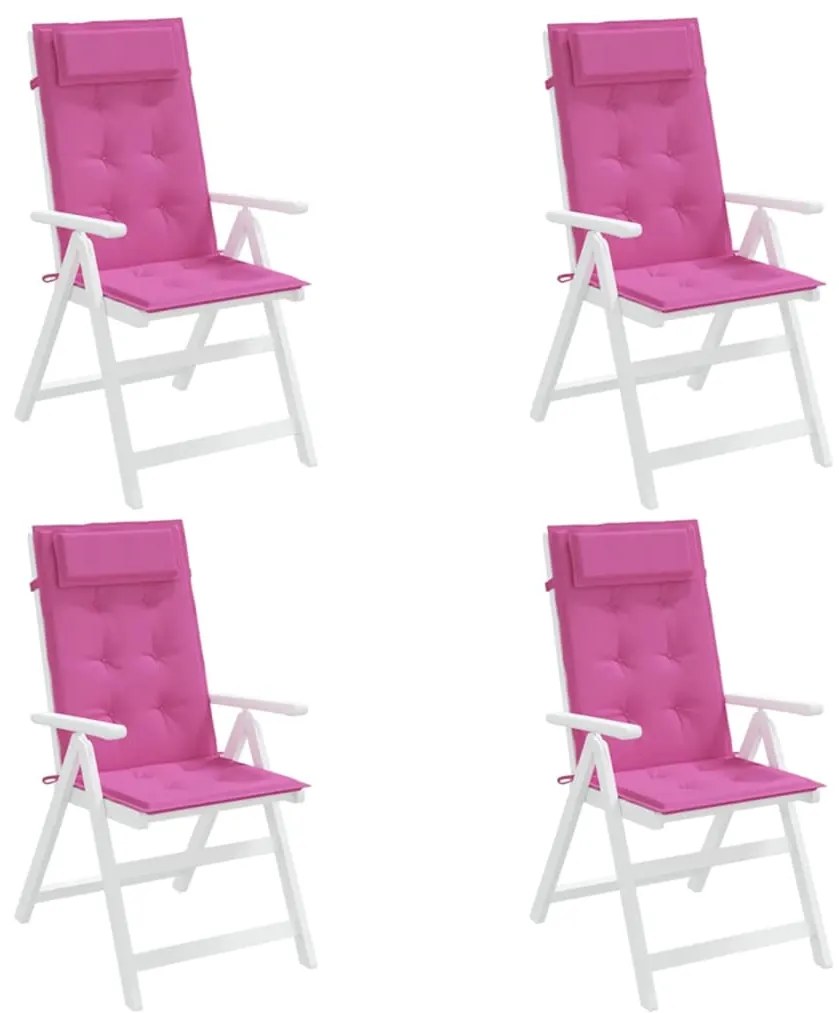 Almofadões p/ cadeira encosto alto 4 pcs tecido oxford rosa