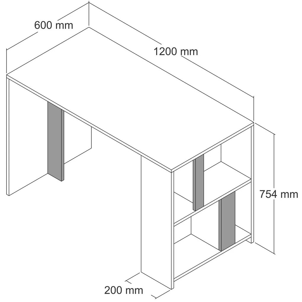 Secretária Lima – Nogueira – 120x75,4x60 cm