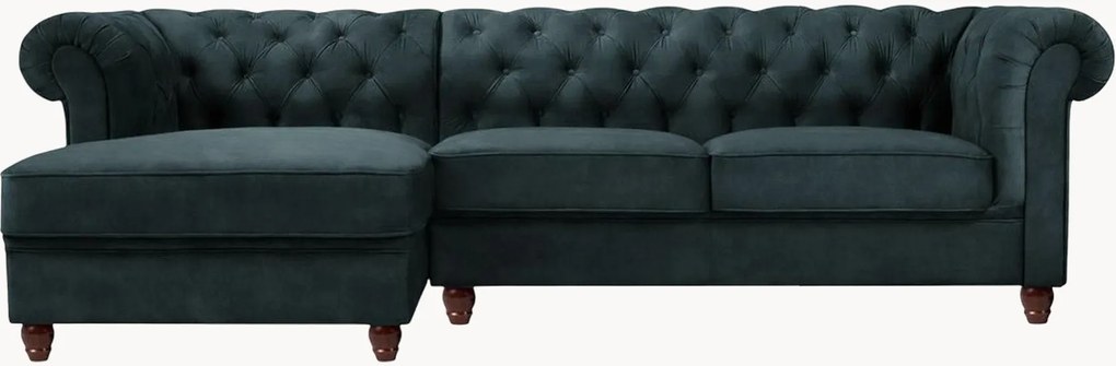 Sofá de canto em veludo Phoebe (4 lugares)