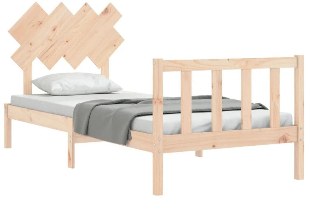 Estrutura cama de solteiro c/ cabeceira madeira maciça