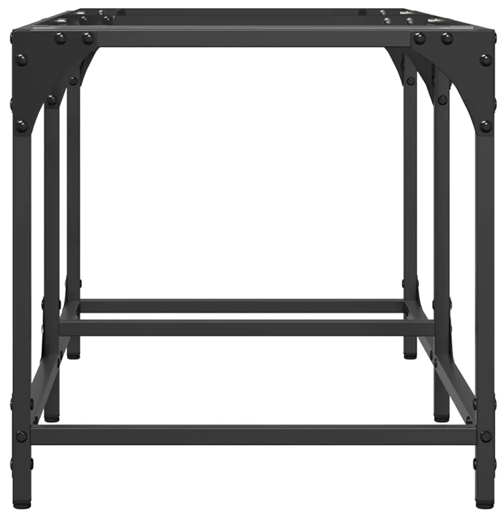 Mesa de centro c/ topo em vidro transparente 78,5x40x40 cm aço