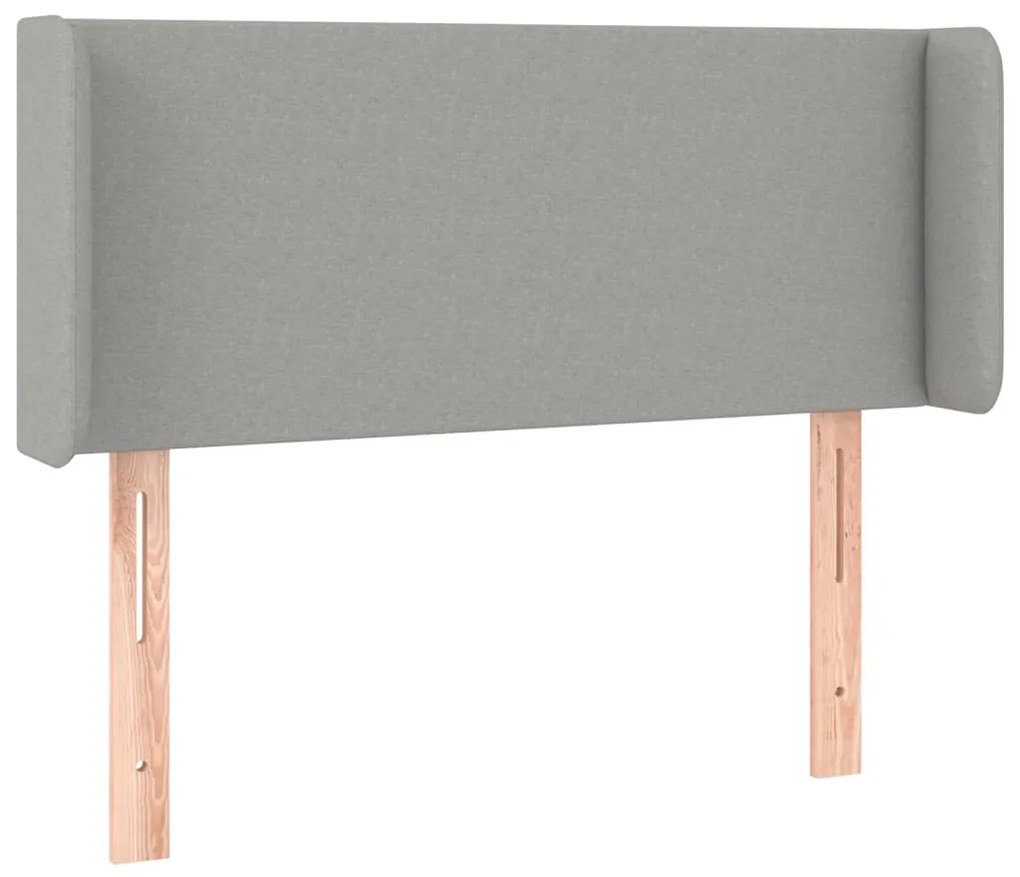 Cabeceira de cama c/ luzes LED tecido 93x16x78/88cm cinza-claro