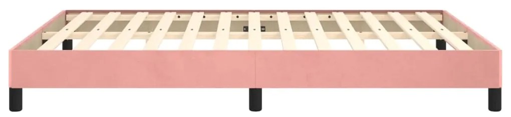 Estrutura de cama 140x200 cm veludo rosa