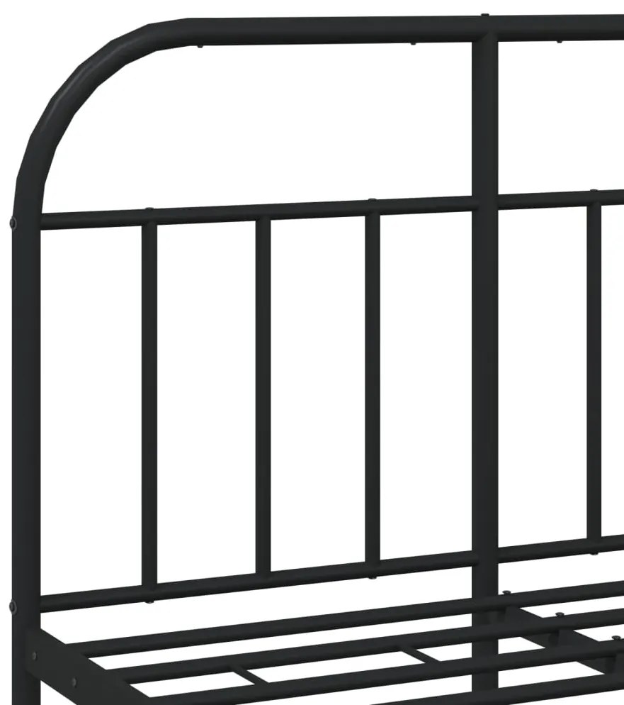 Estrutura de cama com cabeceira 120x200 cm metal preto