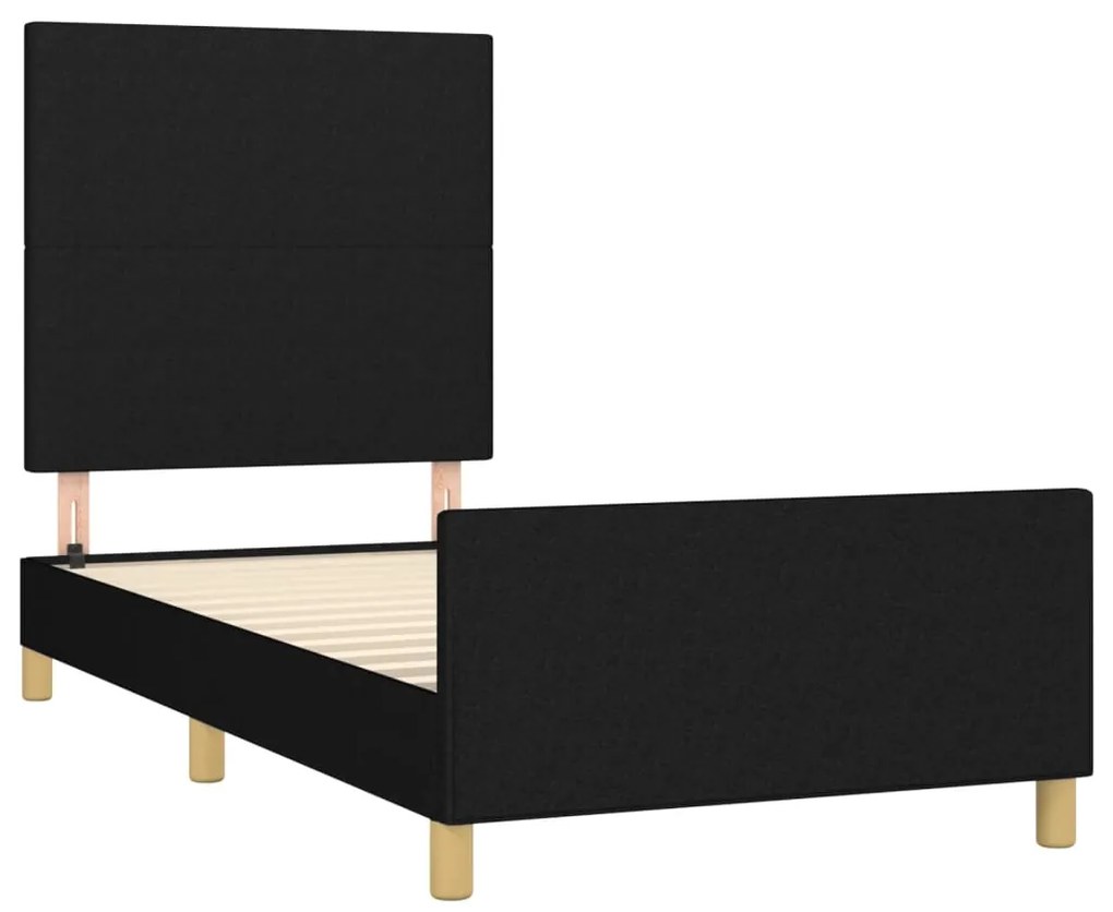 Estrutura de cama sem colchão 90x190 cm tecido preto