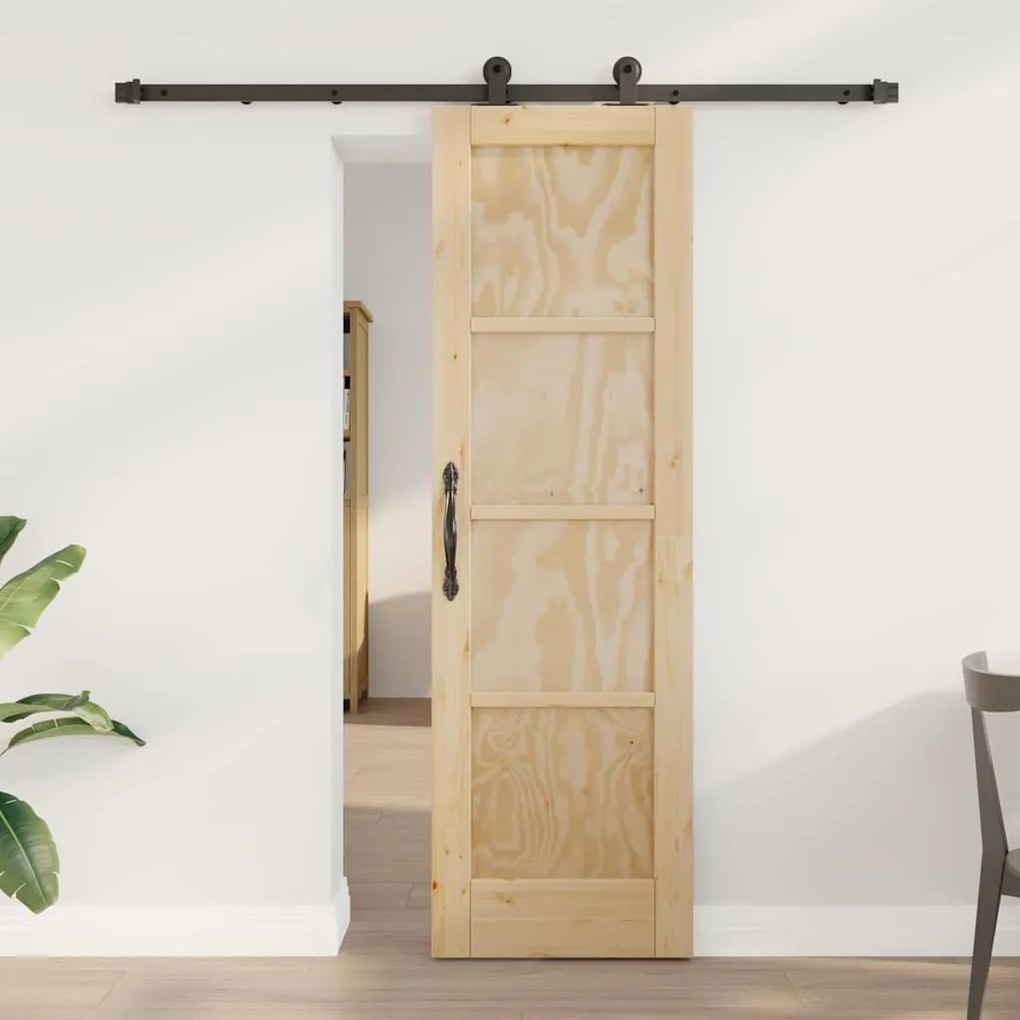 vidaXL Conjunto de Portas Deslizantes Natural e preto 61 x 198,5 cm