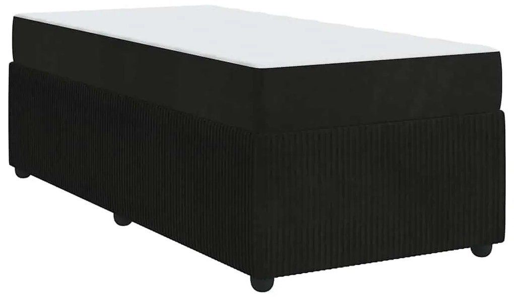 Estrutura de cama com colchão Outros Preto 80 x 200 cm Veludo